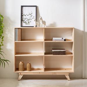 에보니아 우디 1200 3단 삼나무 원목 책장 [수도권무료배송]