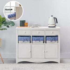 라탄서랍장 로즈 와이드 양문수납장 북유럽풍 장식장 다용도 진열대 수공예 라탄바구니 서양감성 인테리어