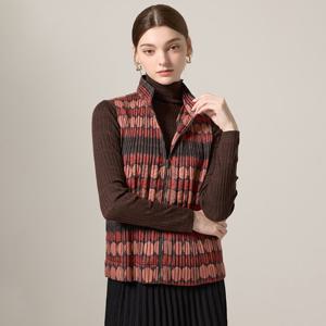 [요이츠]도트 프린트 카라 누빔 베스트_YH10PVS01