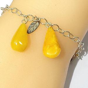 [블루케이] 호박 밀화 원석 팔찌240109-13탄생석작품