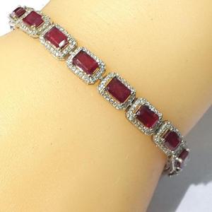 [블루케이] 레드루비 원석 팔찌240110-07탄생석사각