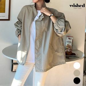 캐쥬얼 베이직 집업 하이넥 긴팔 오버핏 자켓 (WIACJK024)