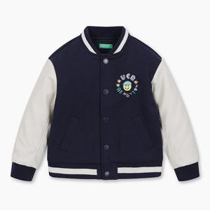 [베네통키즈] 드로잉 패딩 야구 점퍼_QAPD03411NY