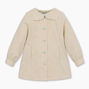 [베네통키즈] 스칼럽 카라 트렌치 코트_QAJP01411BE