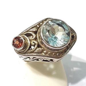 [블루케이] 블루토파즈 가넷원석 반지240112-23탄생석