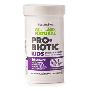 네이처스플러스  GI  내추럴  프로바이오틱  키즈  혼합  베리  70억  CFU  츄어블  30개