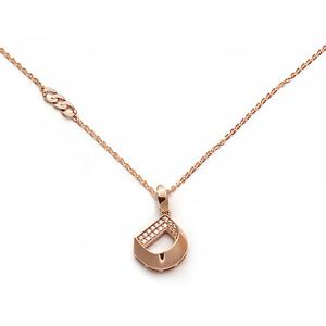 [비앤비골드] 18K 언발D 큐빅 커브 체인 목걸이 JNN40152