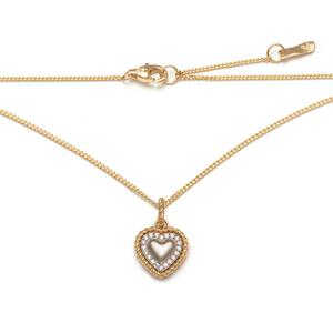 [비앤비골드] 14K 러브 하트 이중 콤비 체인 목걸이 JNN40144