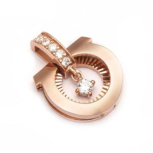 [비앤비골드] 14K 이중 컷팅 큐빅 딸랑이 펜던트 JNP40146