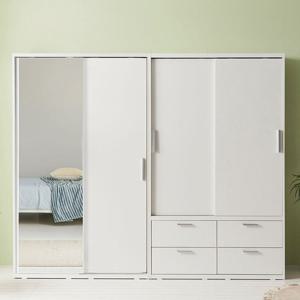 라자가구 비바 빅 2400 슬라이딩 거울 행거형 옷장세트 LJY230