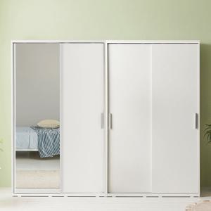 라자가구 비바 빅 2400 슬라이딩 거울 긴문형 옷장세트 LJY228
