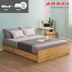 라자가구 비바 팀버 원목 수납침대 Q 독립매트 LST007