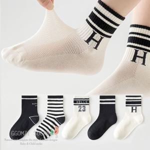 [꼼지]NE18 모노라인(5족)세트 아동 주니어 망사 메쉬 양말