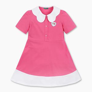 [베네통키즈] 라운드카라 피케 원피스_QAOP27431PK