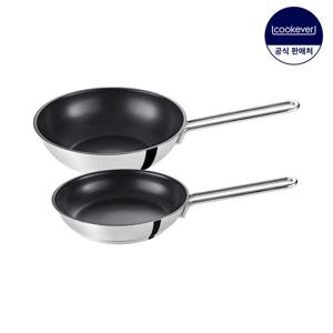 쿡에버 SS이코노미 인덕션 코팅 프라이팬 2종 세트 (팬20+웍24)