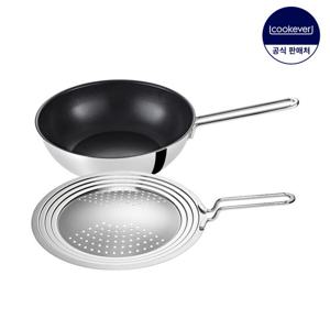 쿡에버 SS이코노미 인덕션 코팅 프라이팬 2종 세트 (웍28+커버)