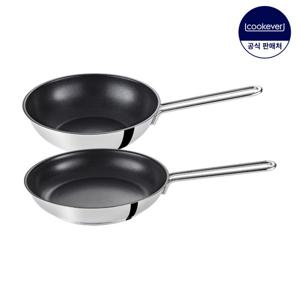 쿡에버 SS이코노미 인덕션 코팅 프라이팬 2종 세트 (팬26+웍24)