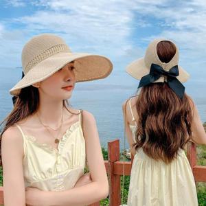 바캉스 비치모자 여름모자 돌돌이 밀짚 리본 왕골모자