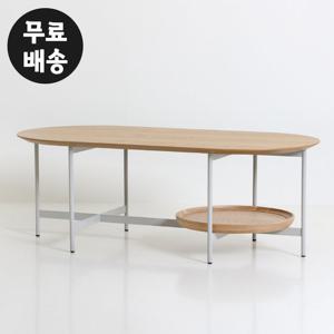 엔느 타원형 소파 테이블 거실 탁자 입식(1200/오크)