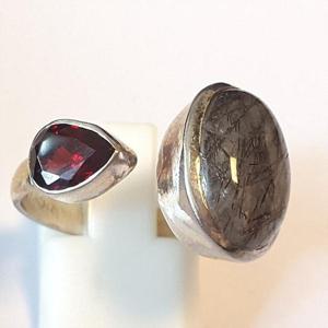 [블루케이] 침수정 가넷 원석 반지240203-10탄생석