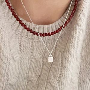 천연원석 자마노 자만옥 클래식 목걸이4/6mm