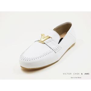 (VICTOR CHOI & james) W22P106 수제콜프V장식로퍼 화이트 여성