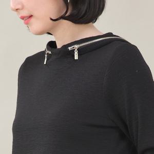 애비뉴투지 엄마옷 실버 메탈 지퍼 후드 봄 가을 티셔츠 A02445