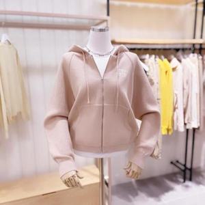 [시에로]  SK1KTF27M_로고자수 후드 집업 니트