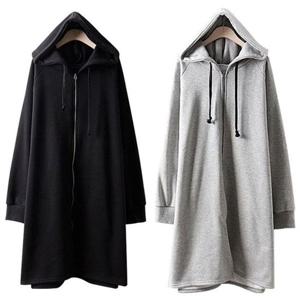 여성의류 기모 트임 빅사이즈 자켓 w143 집업 베이직 후드 롱