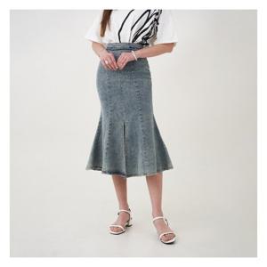 [막스까르띠지오]앞슬릿 머메이드 스판 데님 스커트