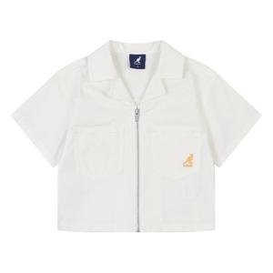 [캉골키즈]투 포켓 집업 셔켓 QB 0001 오프화이트/AQBCSH00010OW