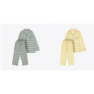[보디가드]그린,옐로우 체크패턴 남/여 잠옷2종택1 BGWNZ902BGMNZ902