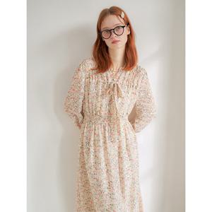 [올리브데올리브]리본 타이 프린트 쉬폰 원피스 (OW4SO238)