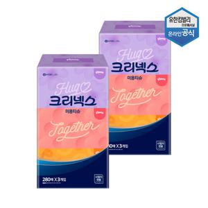 크리넥스 미용티슈 천연펄프 280매 콤비 3개입 x 2팩 4600361