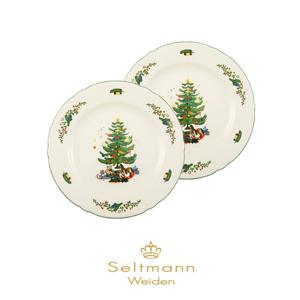 [셀트만바이덴]크리스마스 원형접시 20cm 2p (마리 루이스)