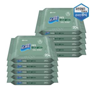 스카트 에코 종이 물티슈 휴대용 20매 x 10개 41803