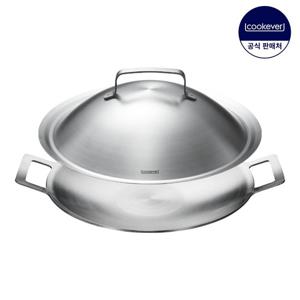 쿡에버 IH 인덕션 통3중 스텐 그리들 2종 세트 36cm (커버포함)