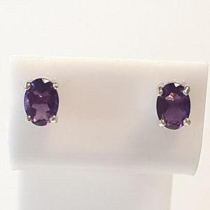 [블루케이] 실버925 자수정원석귀걸이240301-22탄생석