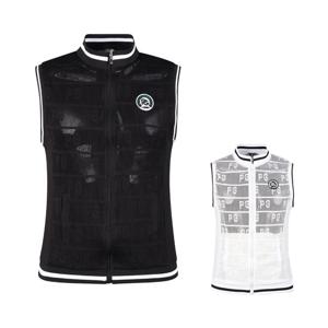 럭스골프 남성 하이넥 풀집업 메쉬 베스트 조끼 JB4S303