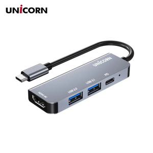 유니콘 4IN1 HDMI C타입 멀티허브 USB3.1 4K미러링 PD 87W충전 TCH-P10