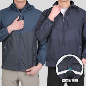 이지바이 에어플로우 남성 후드 탈부착 바람막이 자켓(M5SJ10)