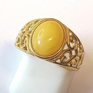 [블루케이] 실버925 호박 원석 반지240305-21밀화