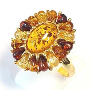 [블루케이] 실버925 호박 원석 반지240305-11탄생석