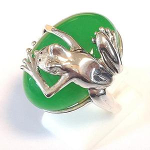 [블루케이] 비취 칼세도니 원석반지240306-23개구리