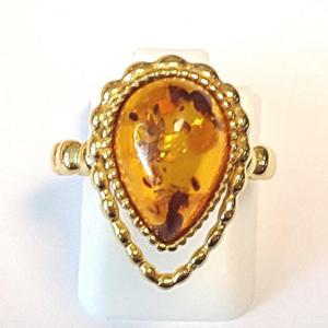 [블루케이] 실버925 호박 원석 반지240305-15탄생석