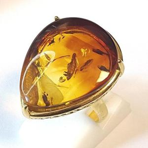 [블루케이] 실버925 호박 원석 반지240305-19탄생석