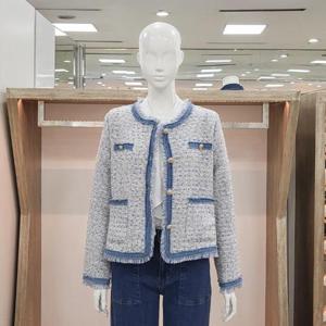 해리앤 DP01 데님배색 프린지 트위드 자켓 YQPP1212