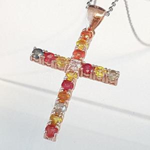 [블루케이] 팬시사파이어 원석목걸이240312-15십자가