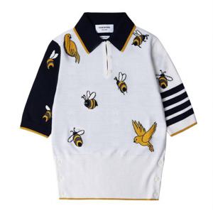 [톰브라운] 여성 버드 앤 비 펀믹스 폴로 니트 FKP088F Y1002 10