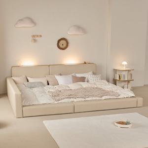 도담 뉴 LED 헤드 밸런스형 저상형 패밀리침대 SS+Q_낮은본넬